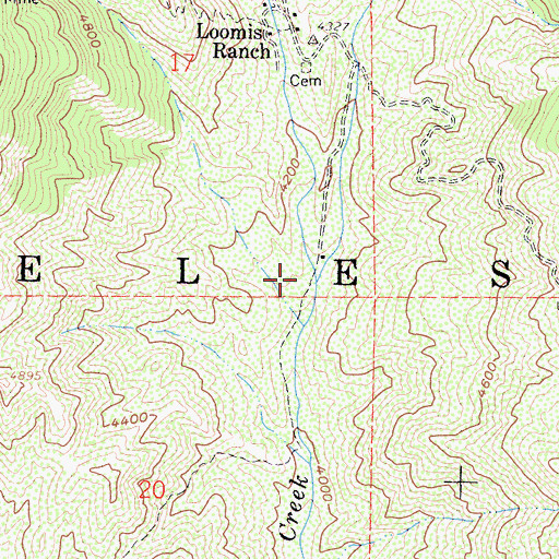 Topographic Map of Middle Fork Alder Creek, CA