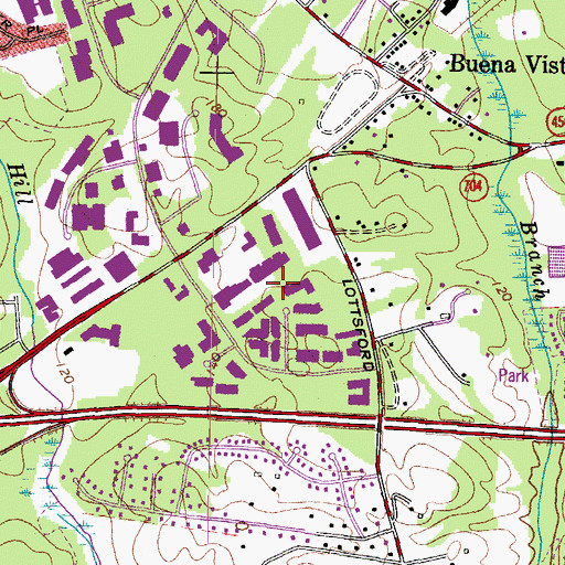 Topographic Map of Hanson-Palmer Business Park, MD