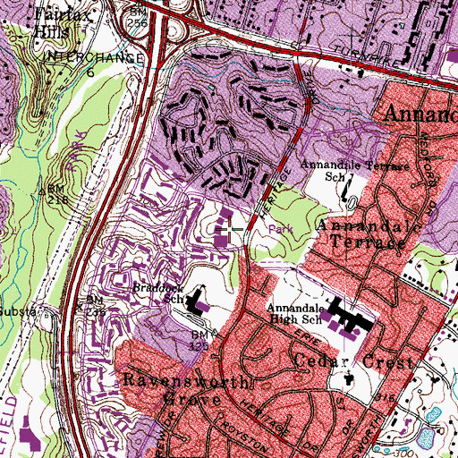 Topographic Map of Heritage Mall Shopping Center, VA