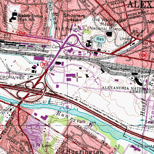 Topographic Map of Hoffman Town Center, VA