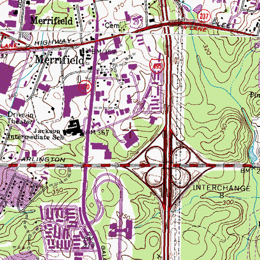 Topographic Map of Jefferson Park Business Campus, VA