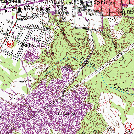 Topographic Map of Kingstowne Shopping Center, VA
