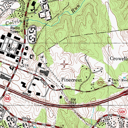 Topographic Map of Lake Fairfax Business Park, VA