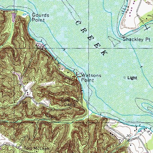 Topographic Map of Landmark Yacht Club, VA