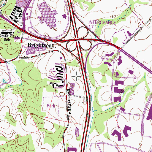 Topographic Map of Landover Industrial Center, MD