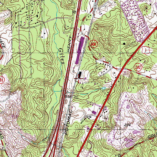 Topographic Map of Lorton Valley Industrial Park, VA