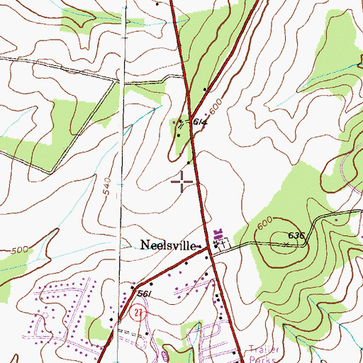 Topographic Map of Milestone Center Shopping Center, MD