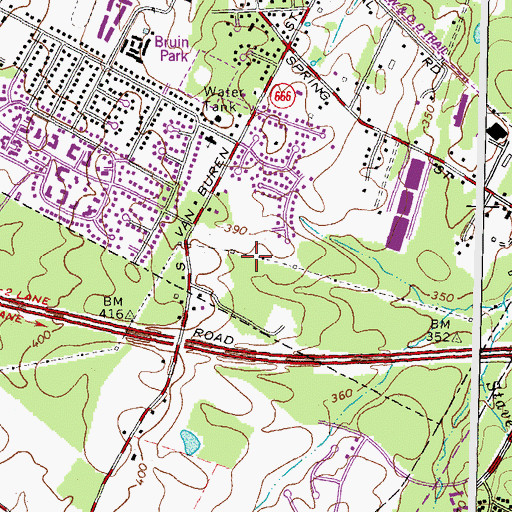 Topographic Map of Monroe Business Center, VA
