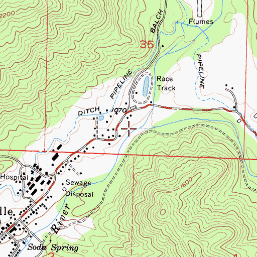 Topographic Map of Middle Fork Tule River, CA