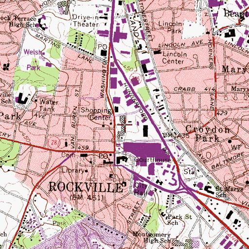 Topographic Map of One Stop Shopping Center, MD