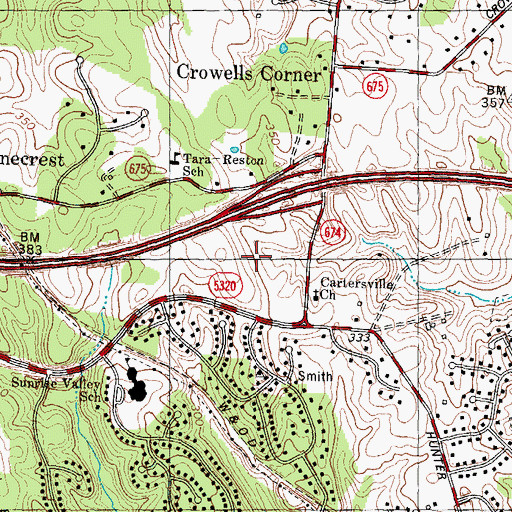 Topographic Map of Parkridge Business Park, VA