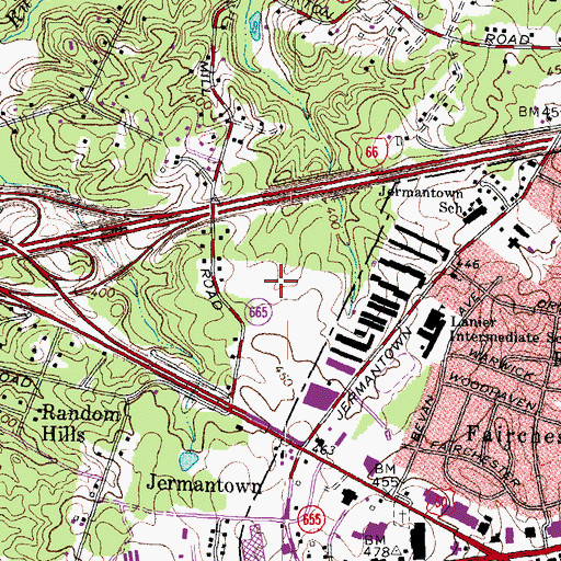 Topographic Map of Pender Business Park, VA