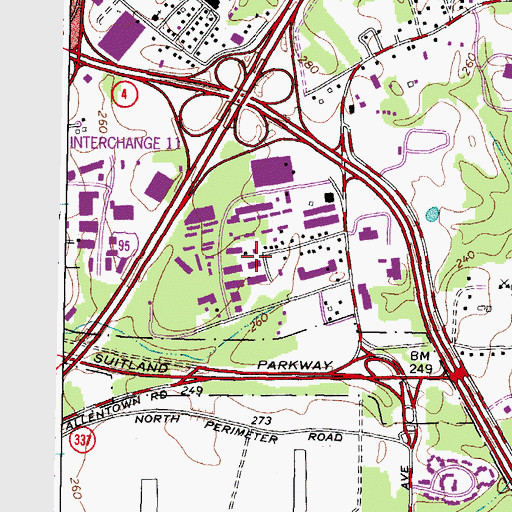Topographic Map of Penn-Belt South Industrial Park, MD