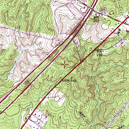 Topographic Map of Penny Industrial Park, VA