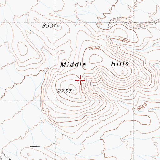 Topographic Map of Middle Hills, CA