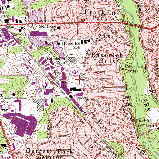 Topographic Map of Randolph Hills Shopping Center, MD