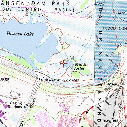 Topographic Map of Middle Lake, CA