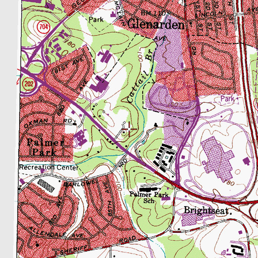 Topographic Map of New Home Baptist Church, MD