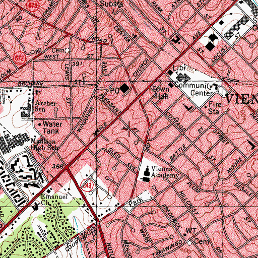Topographic Map of New Union Baptist Church, VA