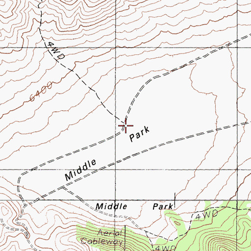 Topographic Map of Middle Park, CA