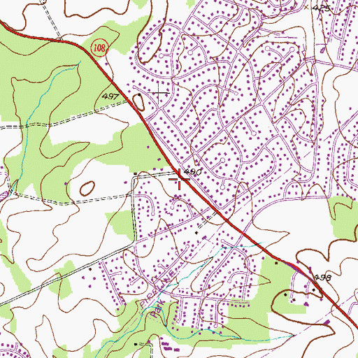 Topographic Map of Olney Seventh Day Adventist Church, MD