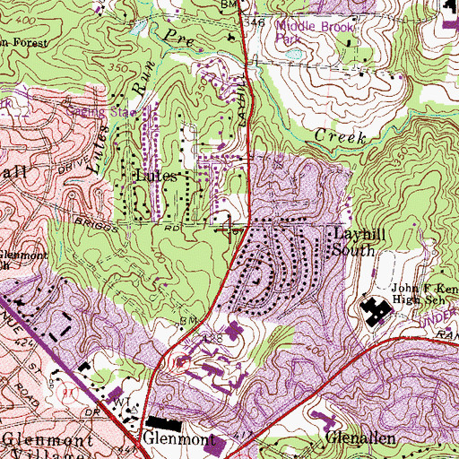 Topographic Map of Pilgrim United Church of Christ, MD