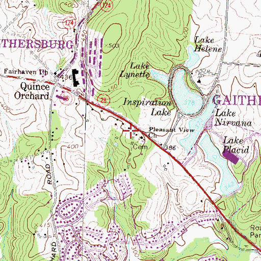 Topographic Map of Prince of Peace Lutheran Church, MD