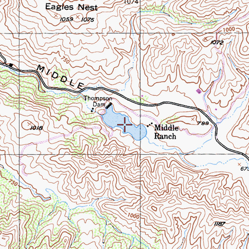 Topographic Map of Middle Ranch, CA