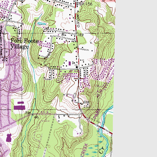 Topographic Map of Riverside Baptist Church, MD