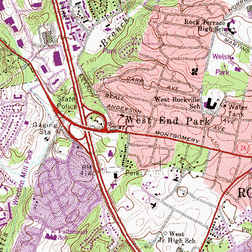 Topographic Map of Rockville Seventh Day Adventist Church, MD