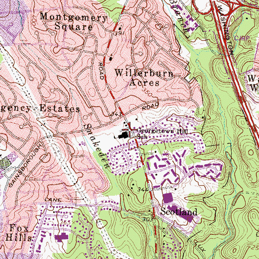 Topographic Map of Ivymount School, MD