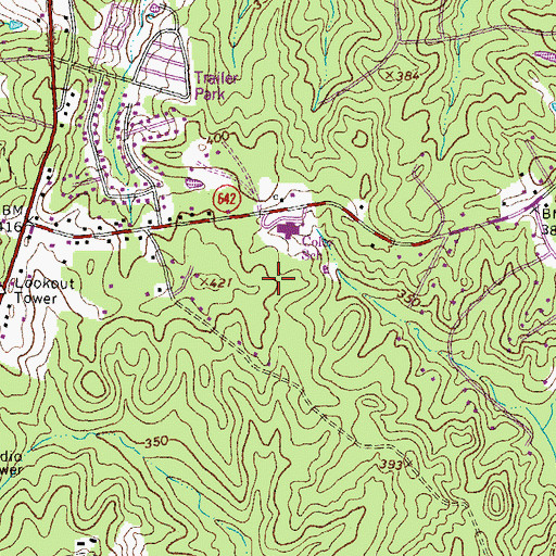 Topographic Map of Louise A Benton Middle School, VA