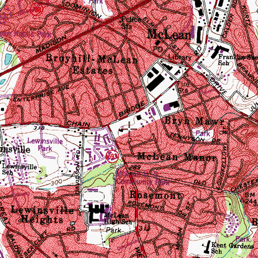 Topographic Map of Lutheran Church of the Redeemer Preschool, VA