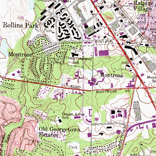 Topographic Map of Midrasha Community Hebrew High School, MD