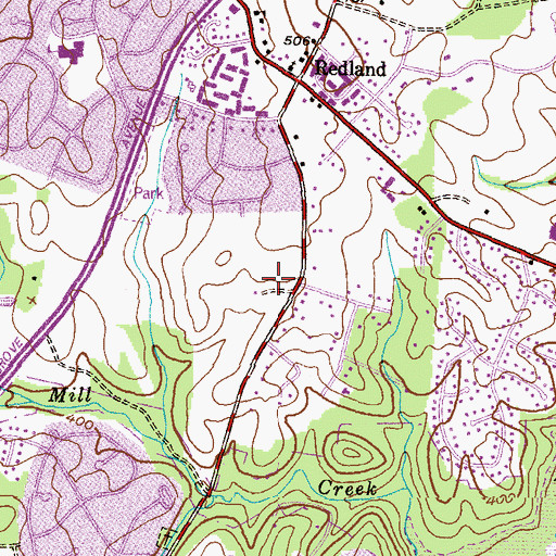 Topographic Map of Redland Park, MD