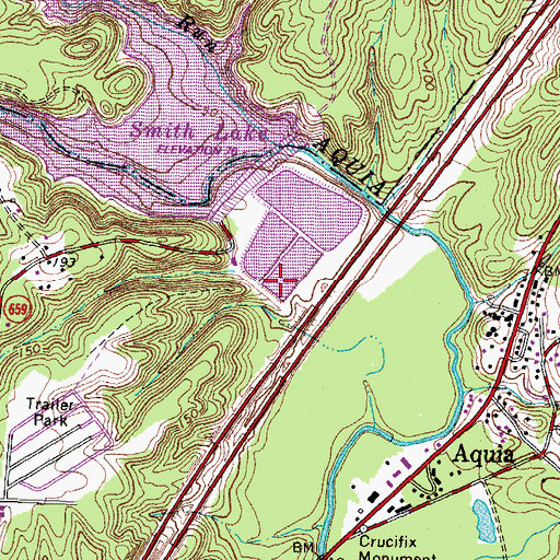 Topographic Map of Smith Lake Park, VA