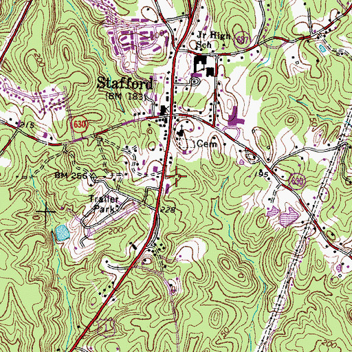 Topographic Map of Stafford Square, VA