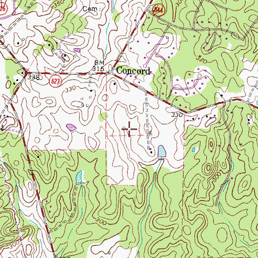 Topographic Map of Willowmere Park, VA