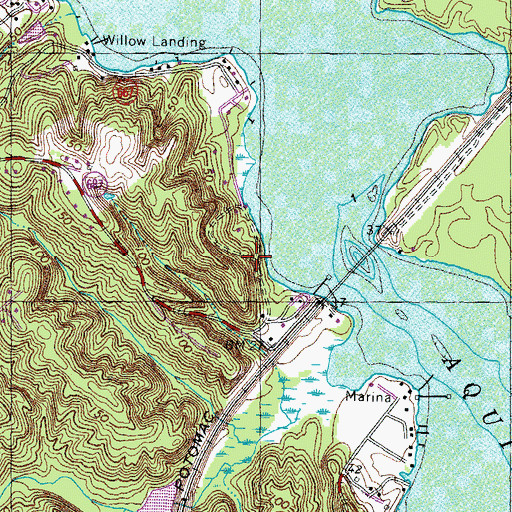 Topographic Map of Aquia Beach, VA