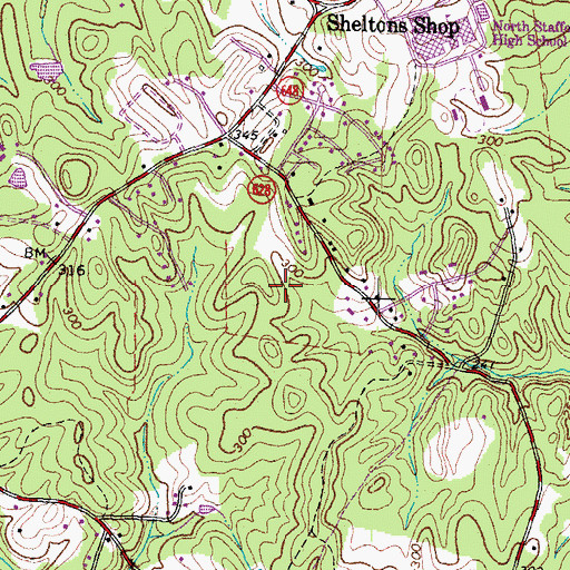 Topographic Map of Arbor Glen, VA