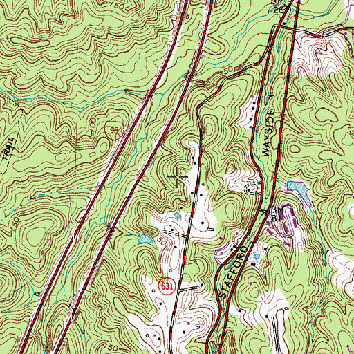 Topographic Map of Azalea Woods, VA