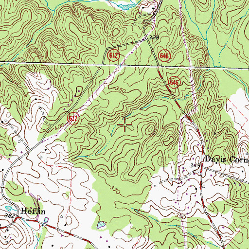 Topographic Map of Barrington Woods, VA