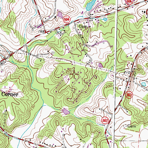 Topographic Map of Bel Plains Estates, VA