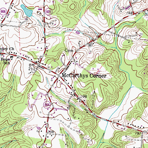 Topographic Map of Belle Oaks, VA