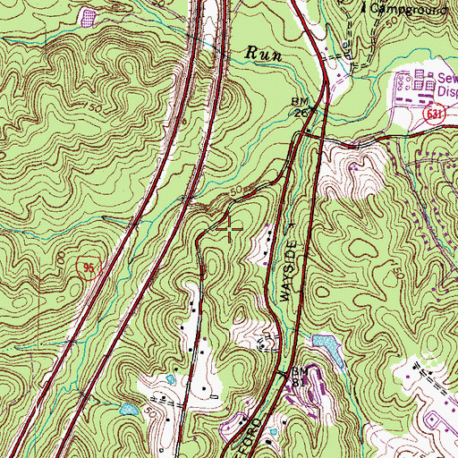 Topographic Map of Bells Run, VA