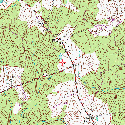 Topographic Map of Beverly Estates, VA