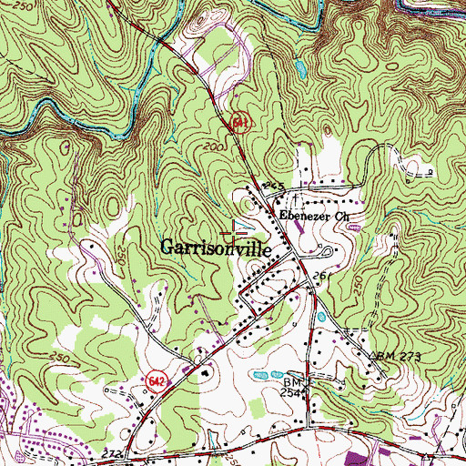 Topographic Map of Beverly Forest, VA