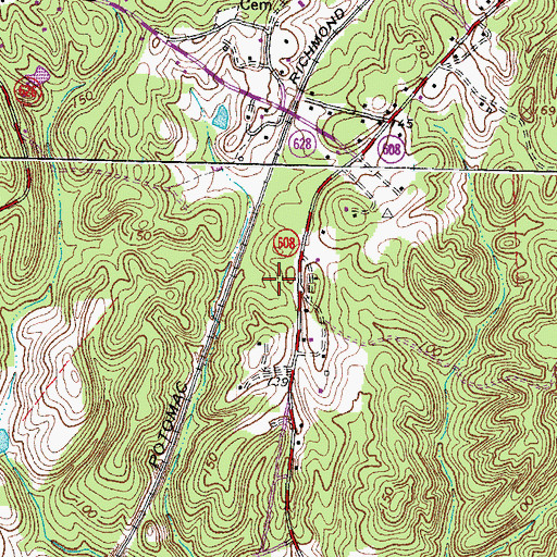 Topographic Map of Bexley Manor, VA