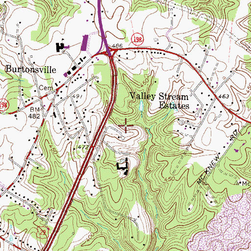 Topographic Map of Blackburn Village, MD