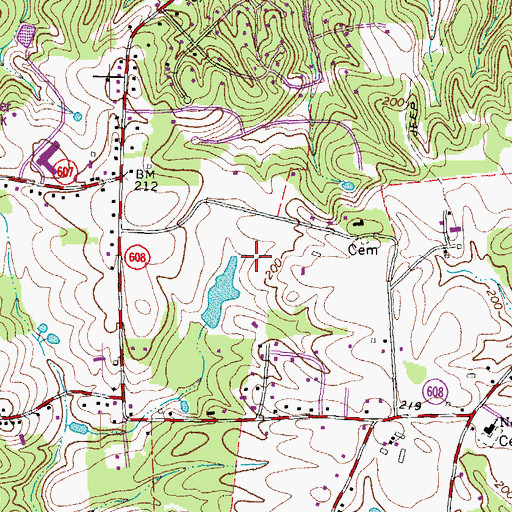 Topographic Map of Boscobel, VA